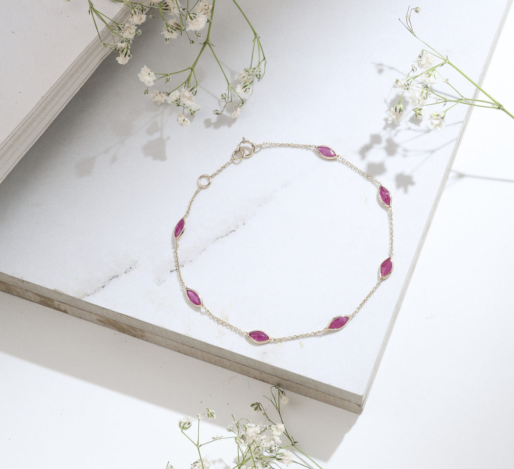 Ruby 14k gold bracelet