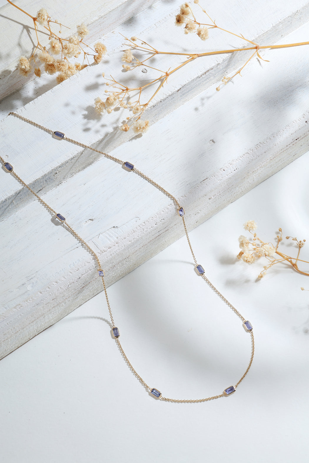 Tanzanite 14k gold necklace