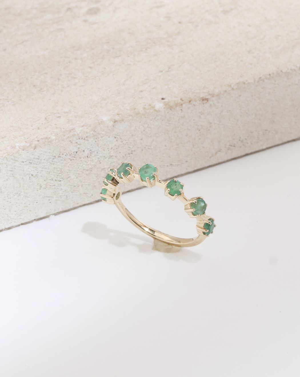 Dainty Emerald 14k gold ring
