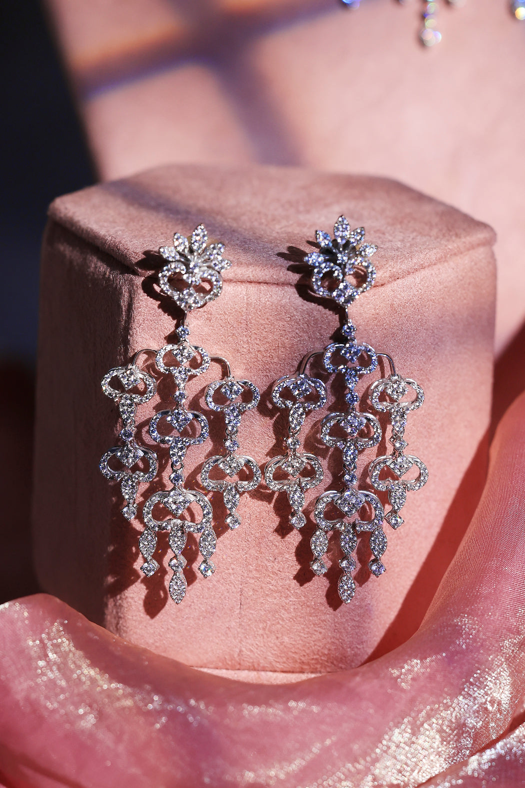 Pave diamond bridal earrings
