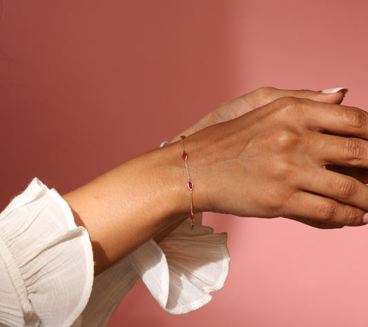 Ruby 14k gold bracelet