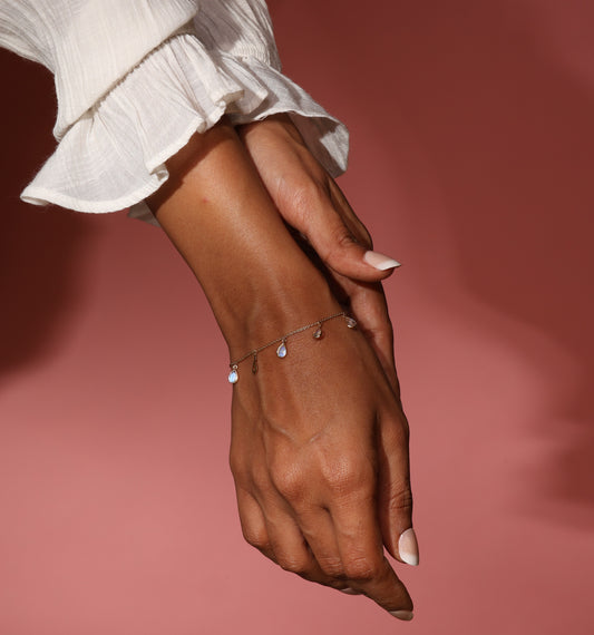 Moonstone 14k gold bracelet