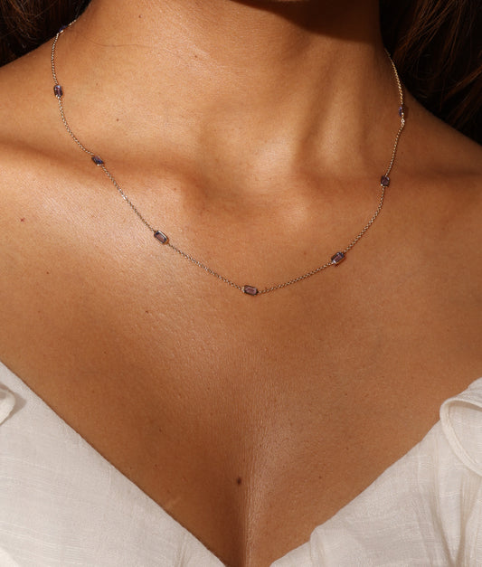 Tanzanite 14k gold necklace