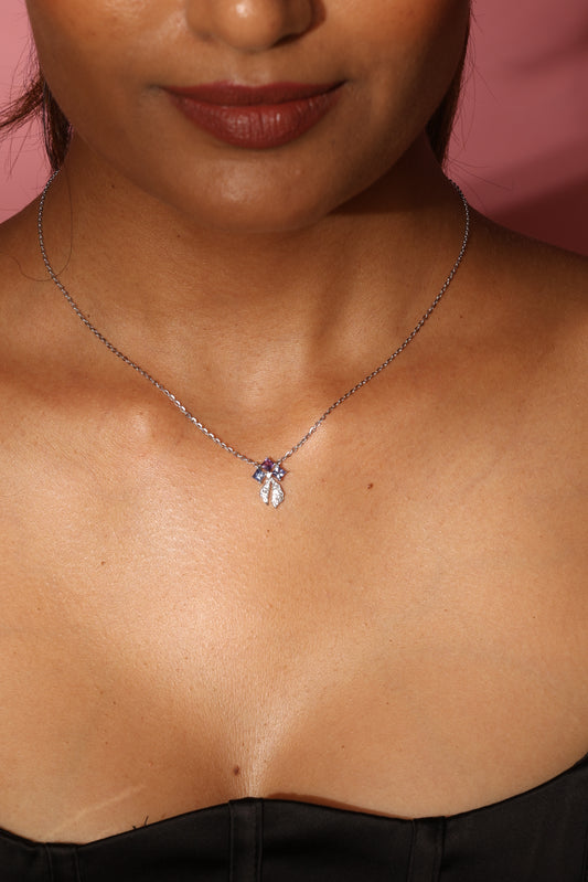 Tanzanite and amethyst bow 14k gold set