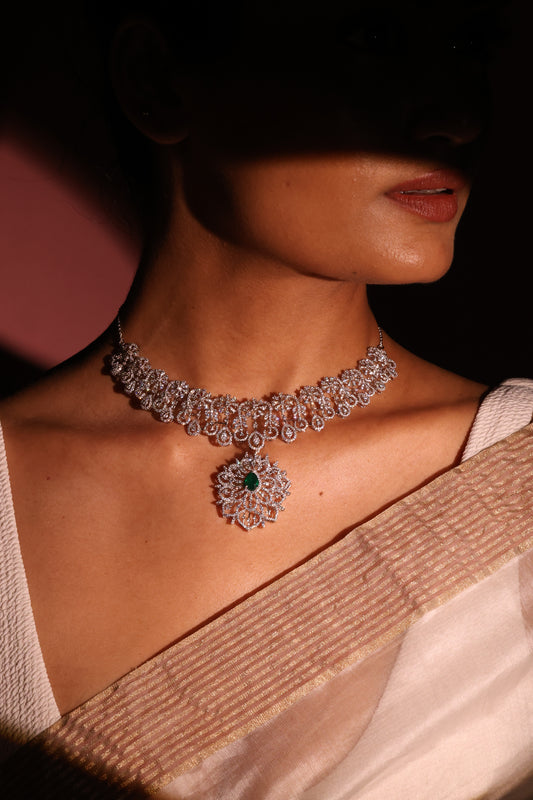 Diamond necklace with detachable pendant